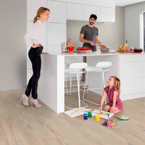 Кварц вінілова плитка для підлоги Quick-Step Cotton oak beige AVMPU40103 фото