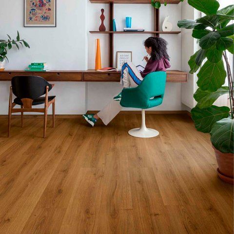 Кварц вінілова плитка для підлоги Quick-Step Bloom Botanic caramel oak AVMPU40315 фото