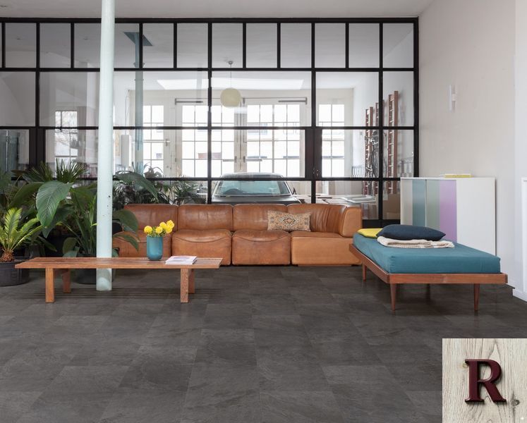 Кварц вінілова плитка для підлоги Quick-Step Oro base Black slate AVSTT40035 фото