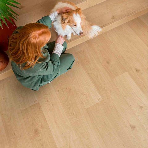 Кварц вінілова плитка для підлоги Quick-Step Blos Coast oak beige AVSPU40321 фото